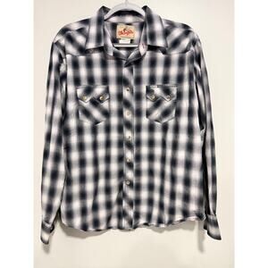 Vintage Wrangler American Cowboy Button Shirt Pearl Plaid XL